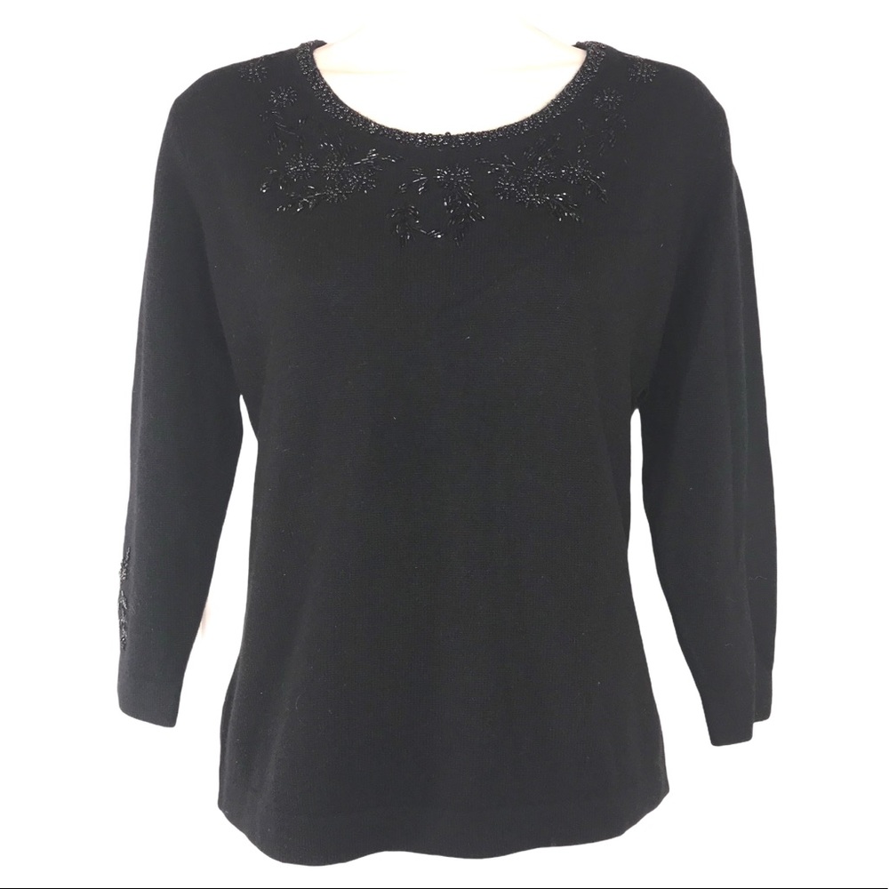NWT Vintage Black Sequin Accents Sweater